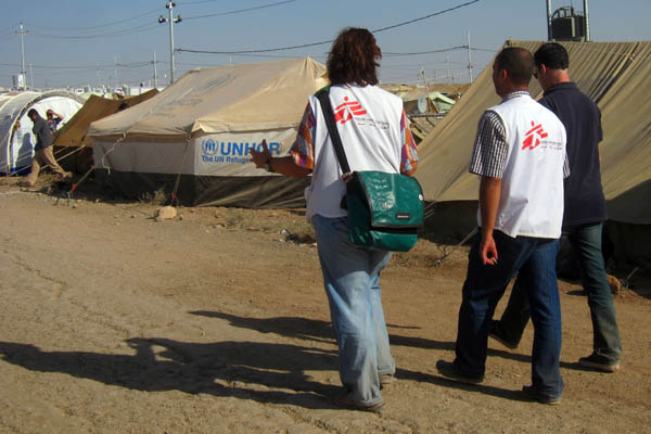 Walking in Domiz Refugee Camp for Syrians, Iraq